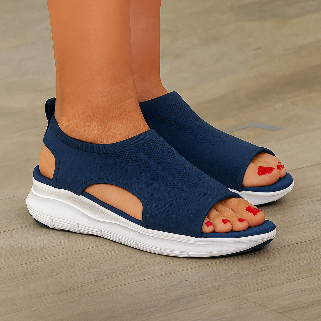Sandali ortopedici da donna con supporto ergonomico per il benessere dei piedi durante il passeggio estivo.