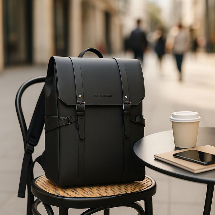 Zaino porta laptop uomo nero, versatile e funzionale per l'ufficio. Ideale per lavoro e uso quotidiano.
