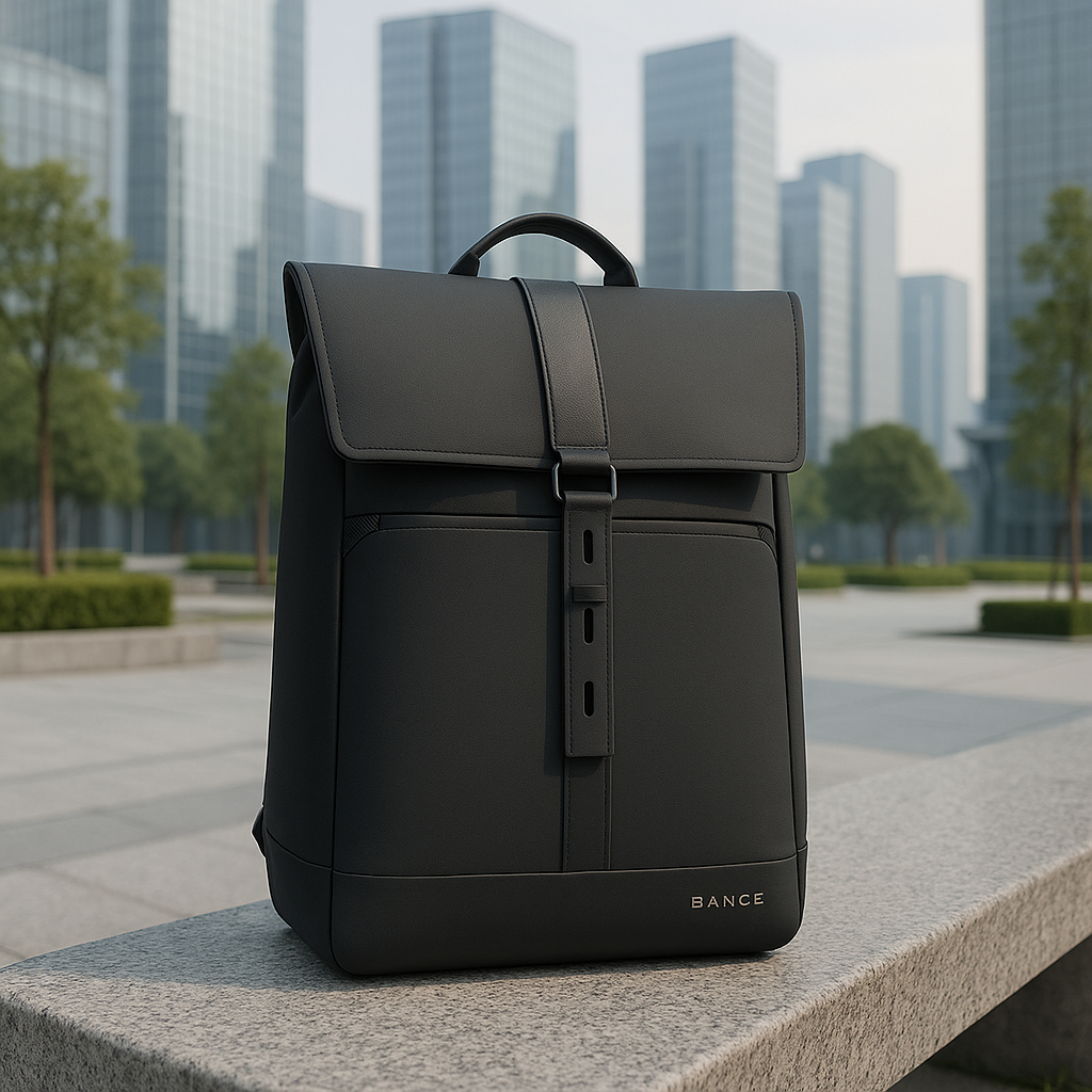 Zaino versatile nero da uomo per laptop, perfetto per ufficio, università e viaggi di lavoro. Accessorio indispensabile.