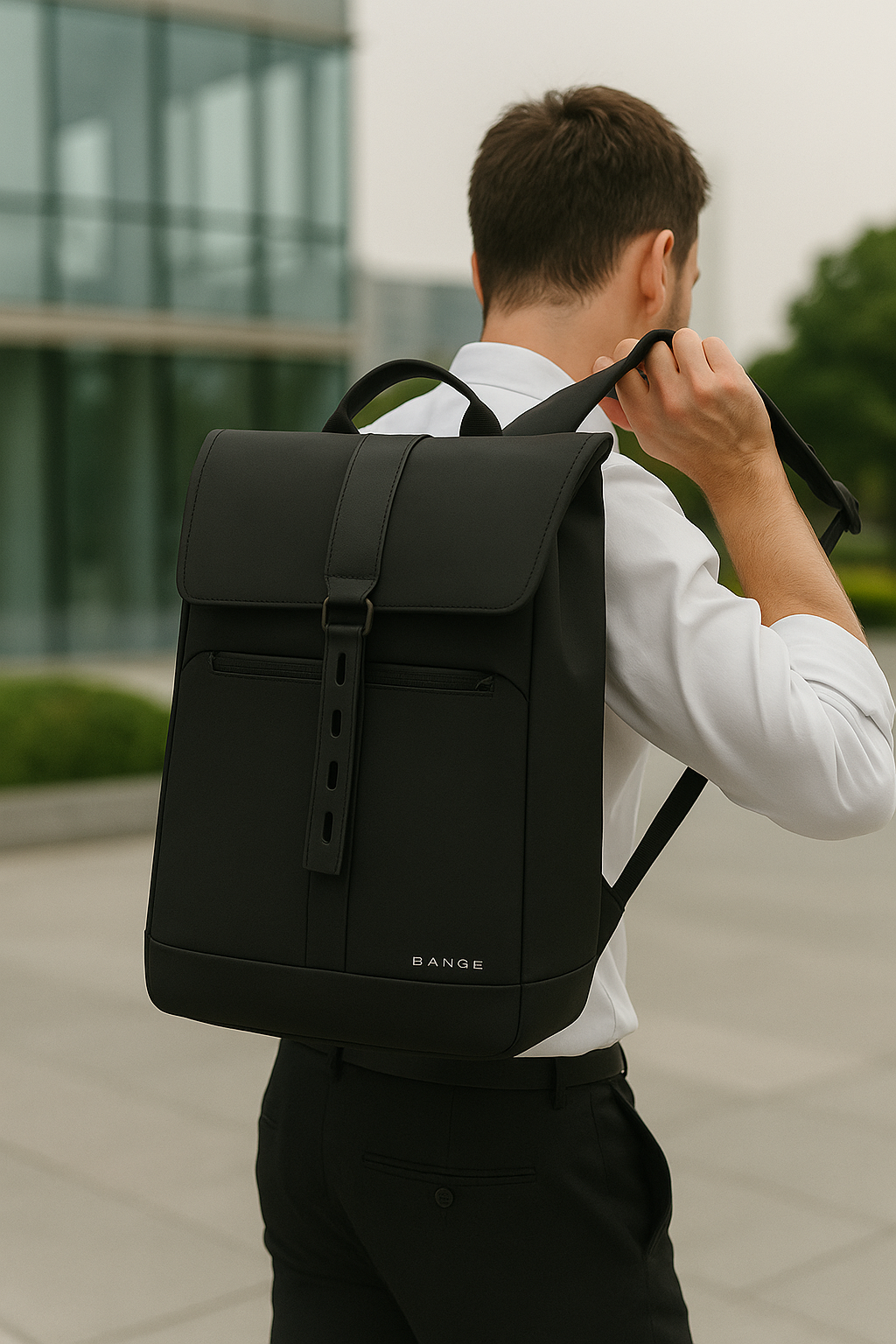 Zaino porta laptop uomo nero ergonomico, comfort per lunghi viaggi e uso quotidiano. Ottimo come business bag.