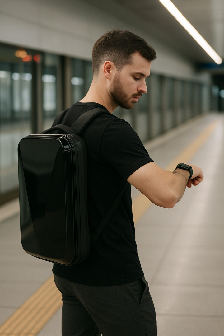 Borsa zaino porta laptop rigida unisex, grigia, protezione avanzata per PC, ideale per professionisti e studenti.