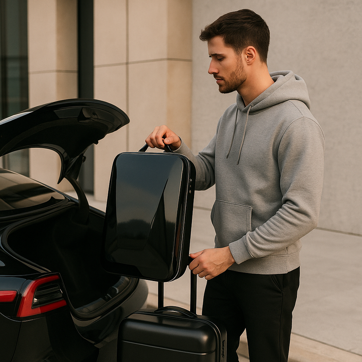 Zaino laptop rigido grigio, robusto e moderno, offre sicurezza e stile per il trasporto quotidiano del PC.