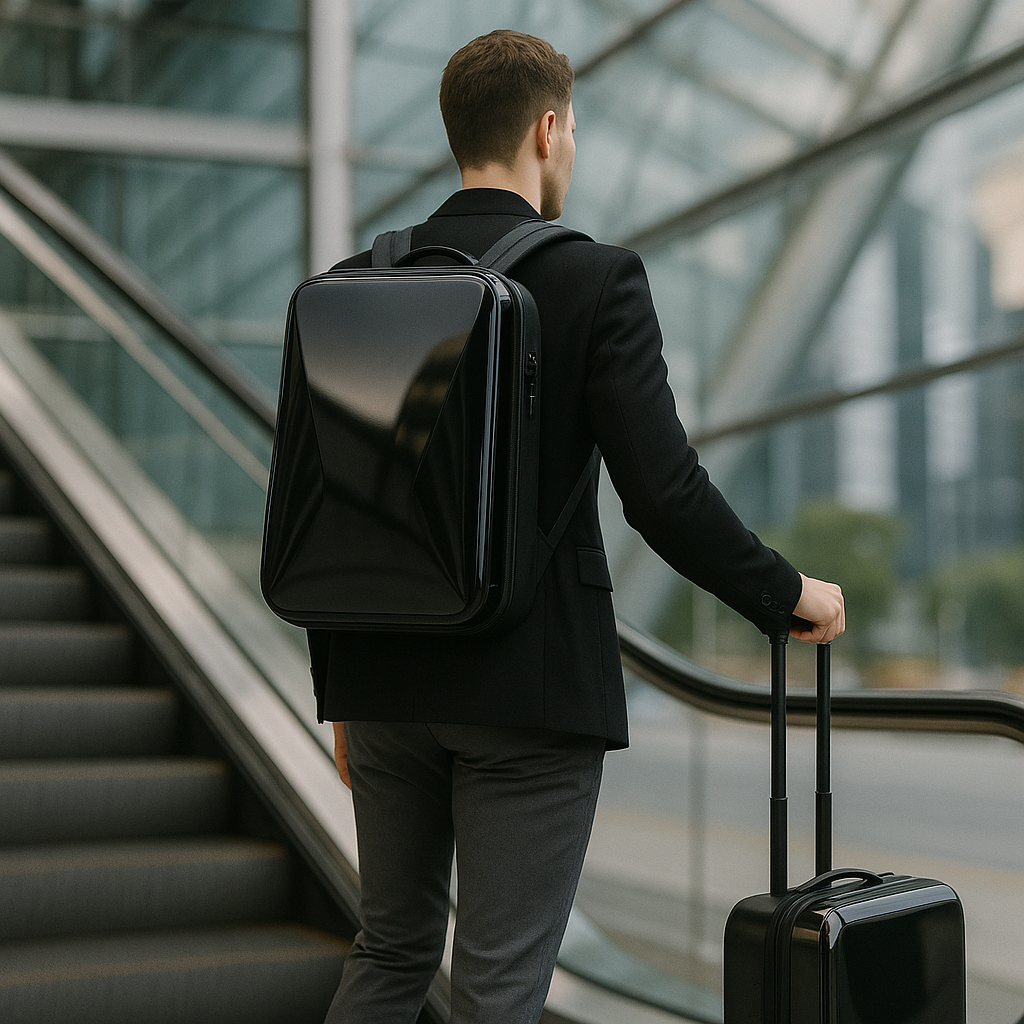 Zaino porta laptop rigido con tasche interne organizzate, per protezione e praticità in ogni spostamento.