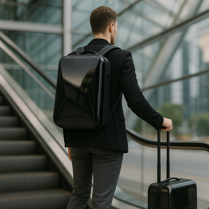 Zaino porta laptop rigido con tasche interne organizzate, per protezione e praticità in ogni spostamento.