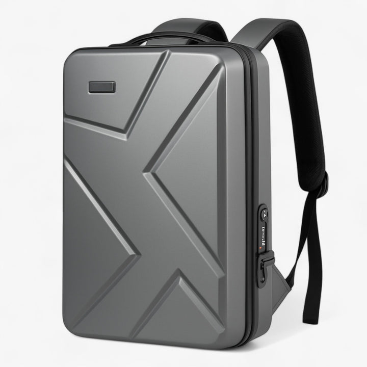 Zaino porta laptop da uomo, grigio, con guscio rigido, espandibile, perfetto per viaggi d'affari e scuola.