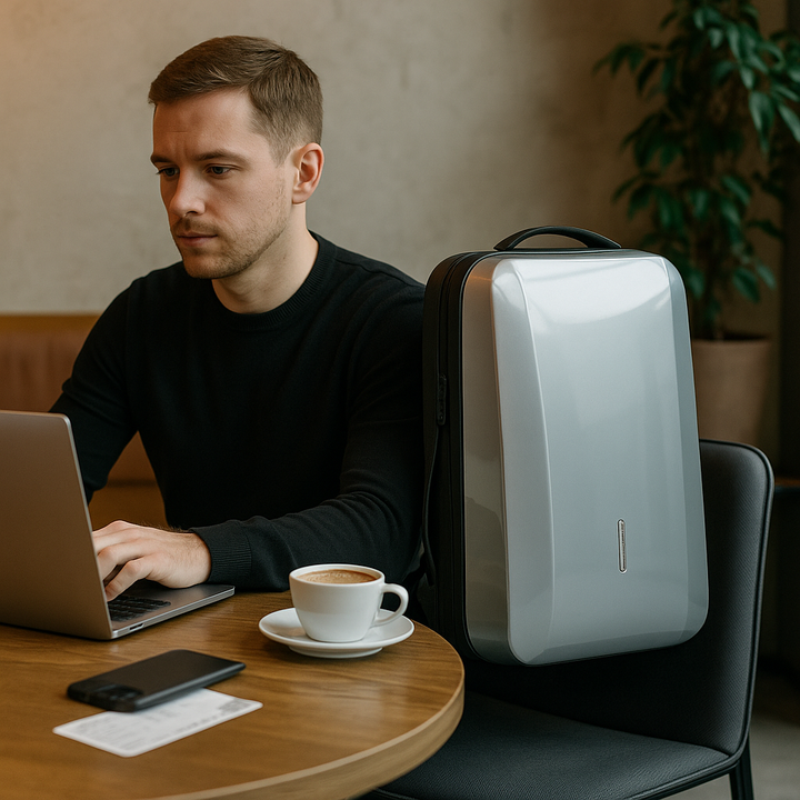 Zaino rigido protettivo per laptop 15.6" con porta USB, unisex, comodo per studenti e pendolari. Versatile.