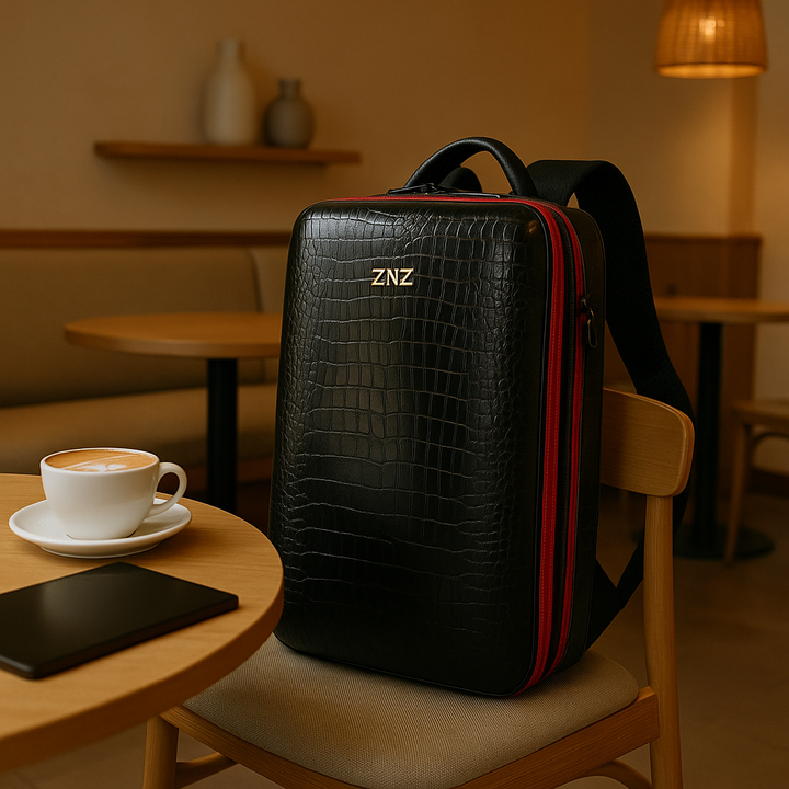 Zaino da viaggio espandibile con porta USB, perfetto come bagaglio a mano per laptop e effetti personali.