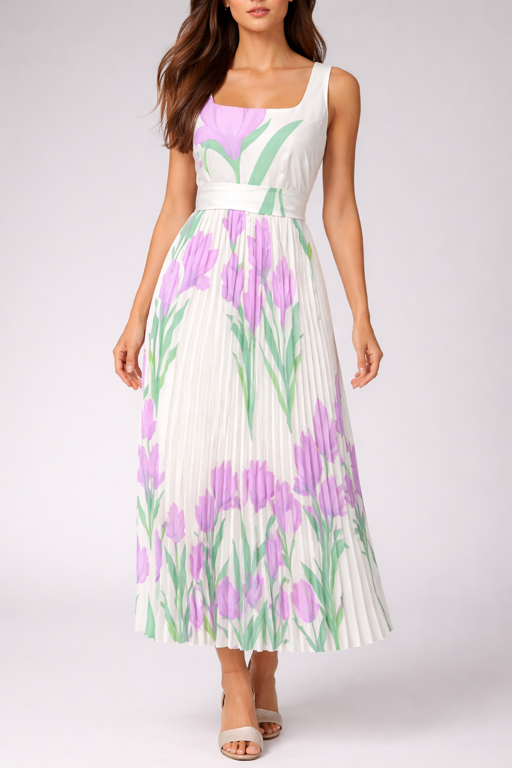 Vestito lungo fluido donna, ideale per invitata matrimonio o eventi speciali. Stile raffinato.