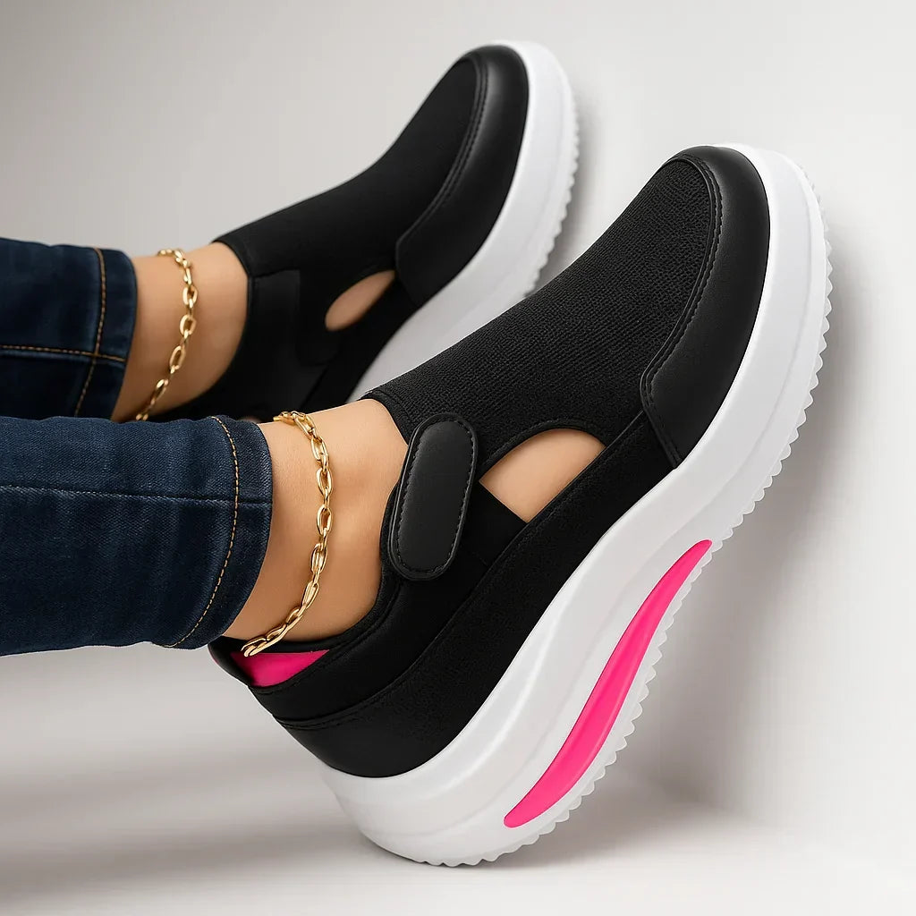 Sneakers slip-on donna casual con suola antiscivolo, per passeggio, massimo comfort e traspirabilità.