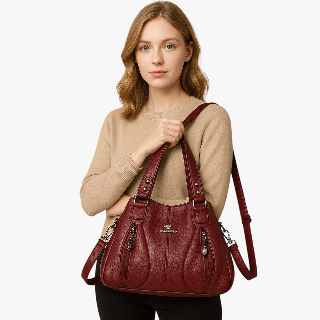 Borsa tote grigia per donna, spaziosa e stilosa, ottima per accessori e viaggio.