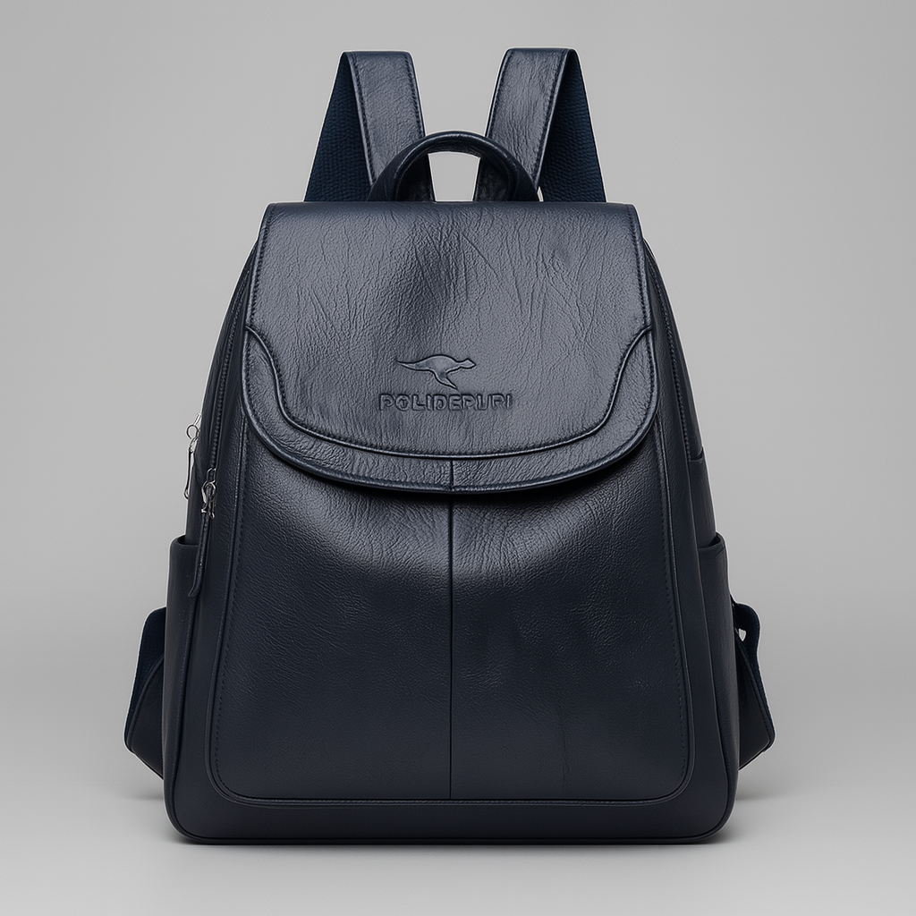 Zaino in pelle di alta qualità per donna, elegante, sicuro e resistente per l'uso quotidiano.