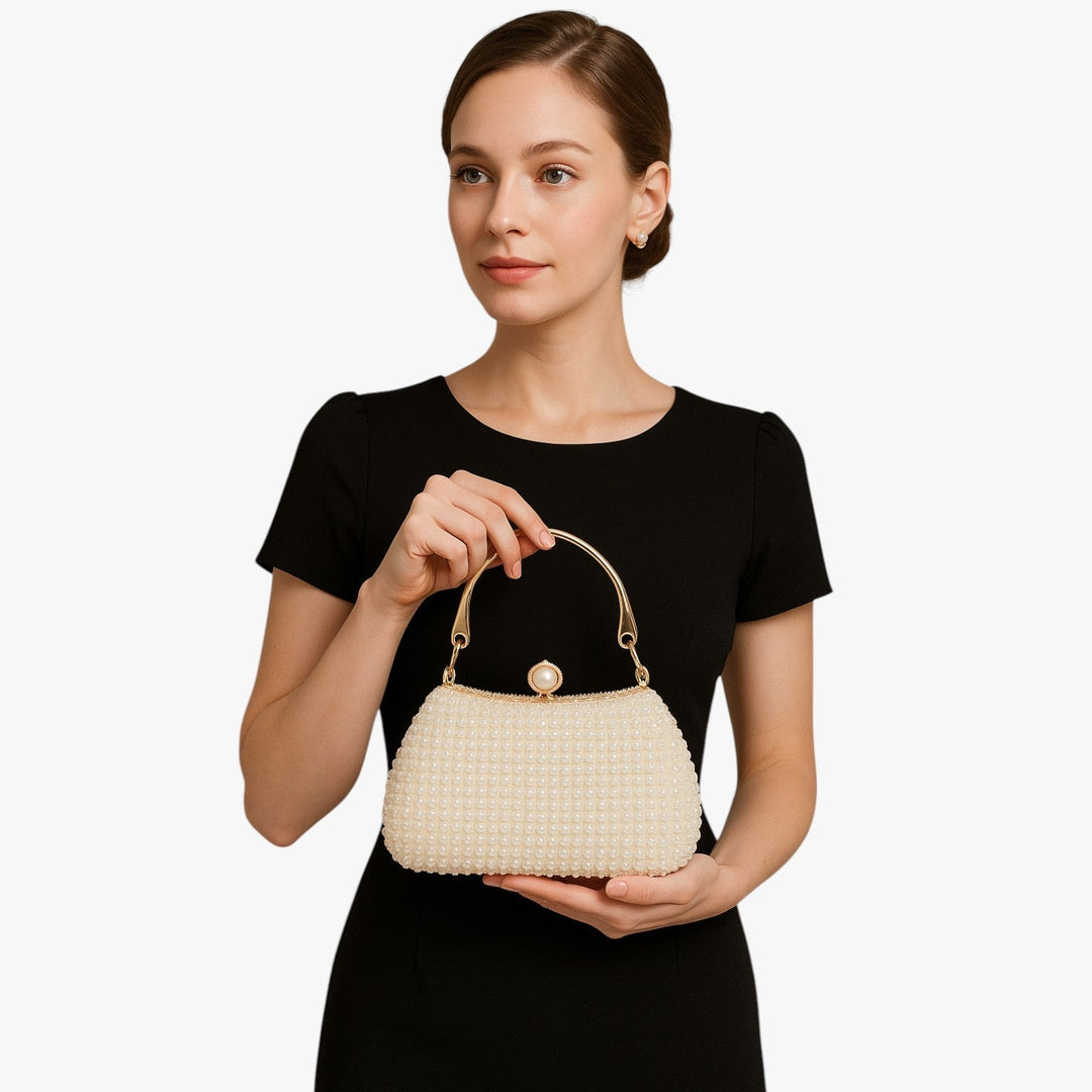 Borsa elegante da sera donna, clutch ricamata con perline multicolore, accessorio di tendenza per serate indimenticabili.