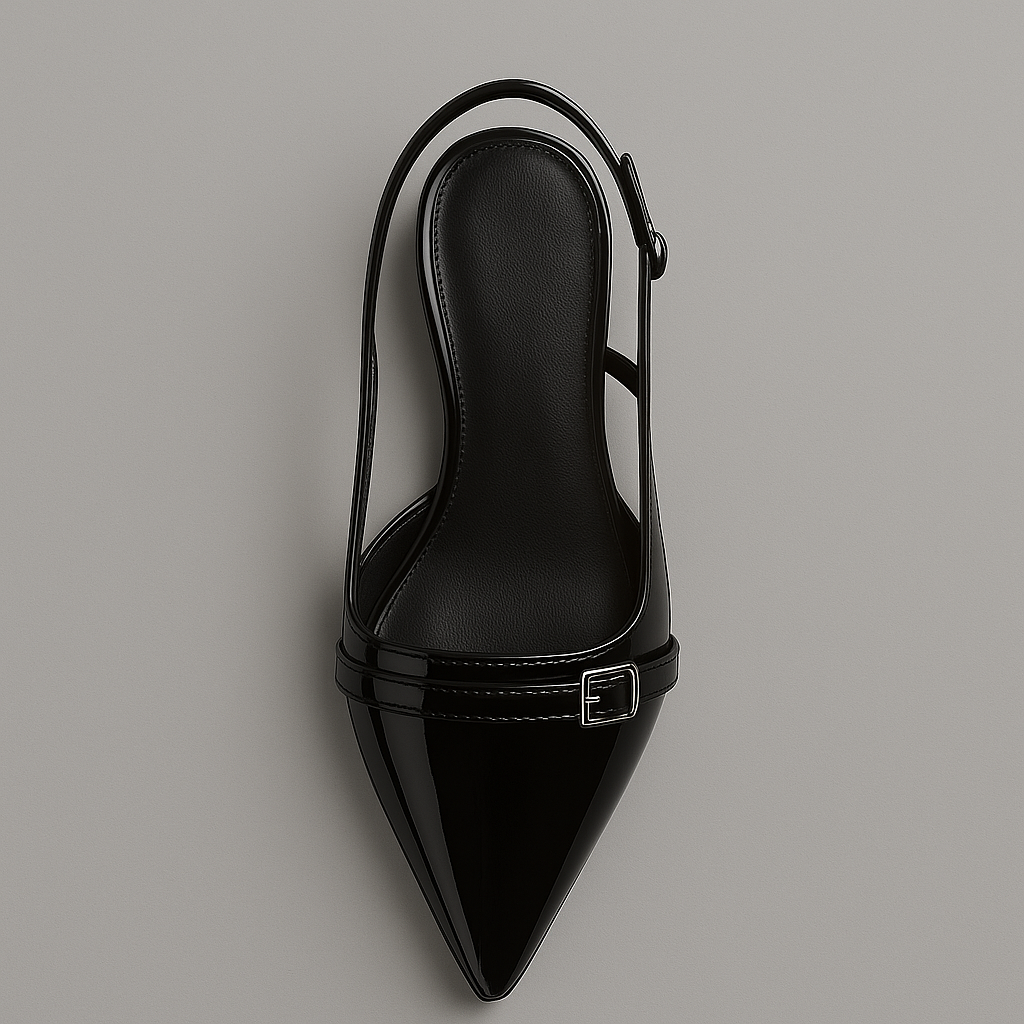Calzature décolleté slingback donna eleganti con comodo tacco medio, perfette per ogni occasione, design raffinato.