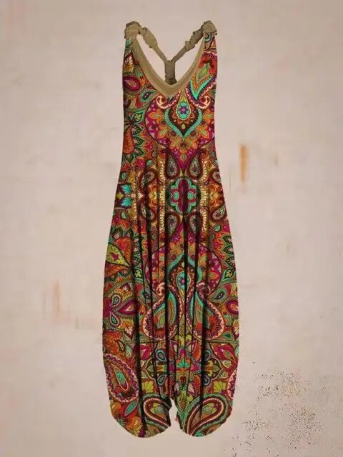 Overall donna per la primavera-estate, con spalline regolabili e vestibilità fluida, stile casual.