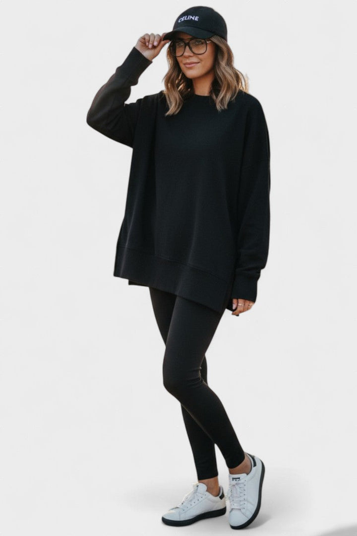 Set due pezzi oversize donna in tessuto morbido, ideale per comfort e stile autunnale/invernale.