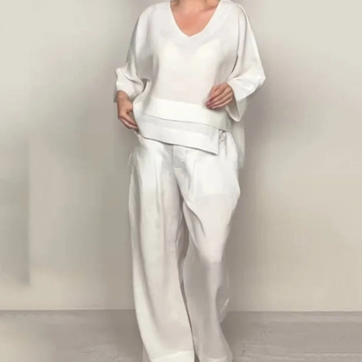 Set due pezzi donna oversize in stile casual-chic, ideale per un look versatile e alla moda estivo.