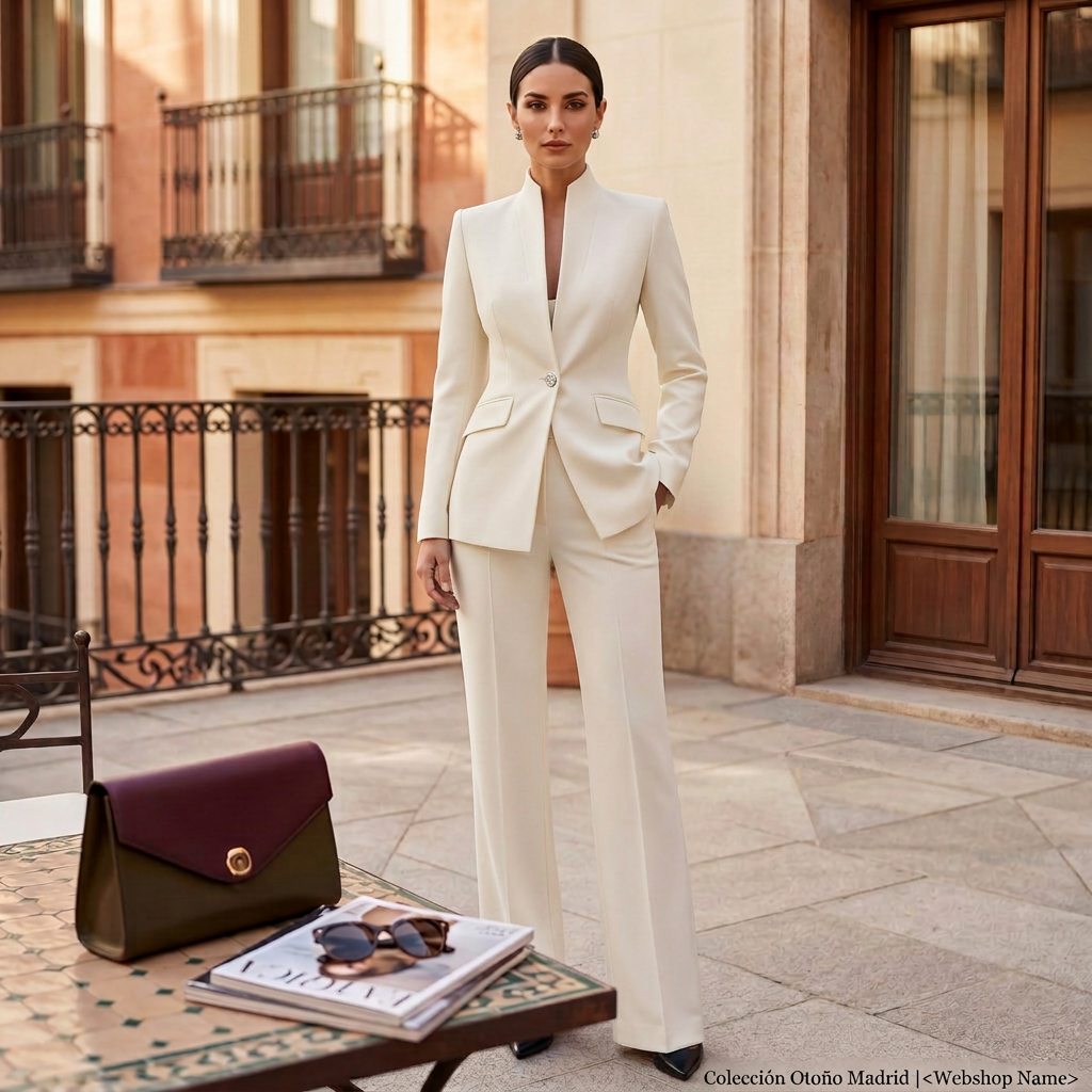Completo donna di qualità, giacca e pantaloni eleganti. Vestibilità aderente per ogni stagione.