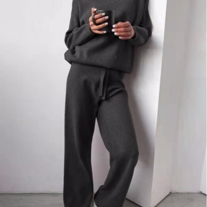 Morbido set maglione e pantaloni donna, casual e caldo, perfetto per relax invernale e loungewear.