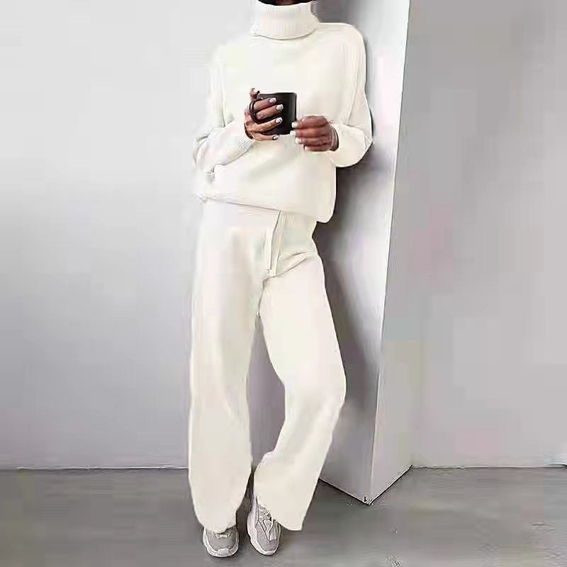 Set maglione e pantaloni casual donna invernale, morbido e confortevole, perfetto per loungewear.