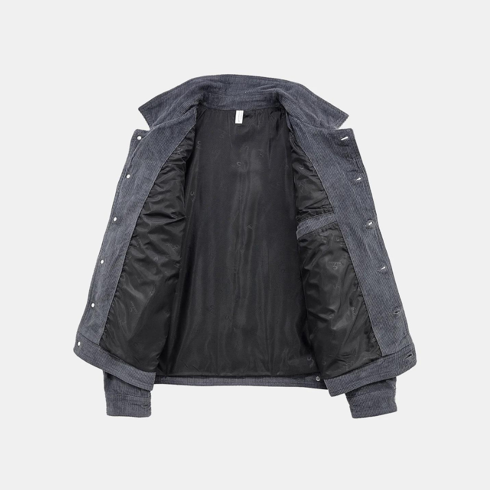 Elegante giacca uomo in velluto a coste, ideale come capo esterno versatile per ogni occasione.