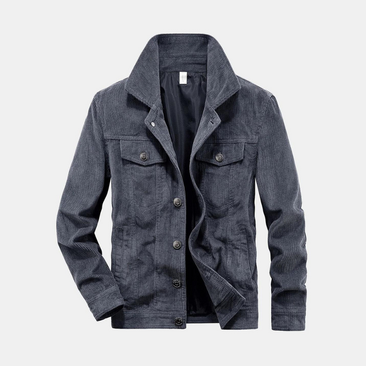 Giacca uomo in velluto a coste, perfetta per un look casual elegante e versatile in primavera.