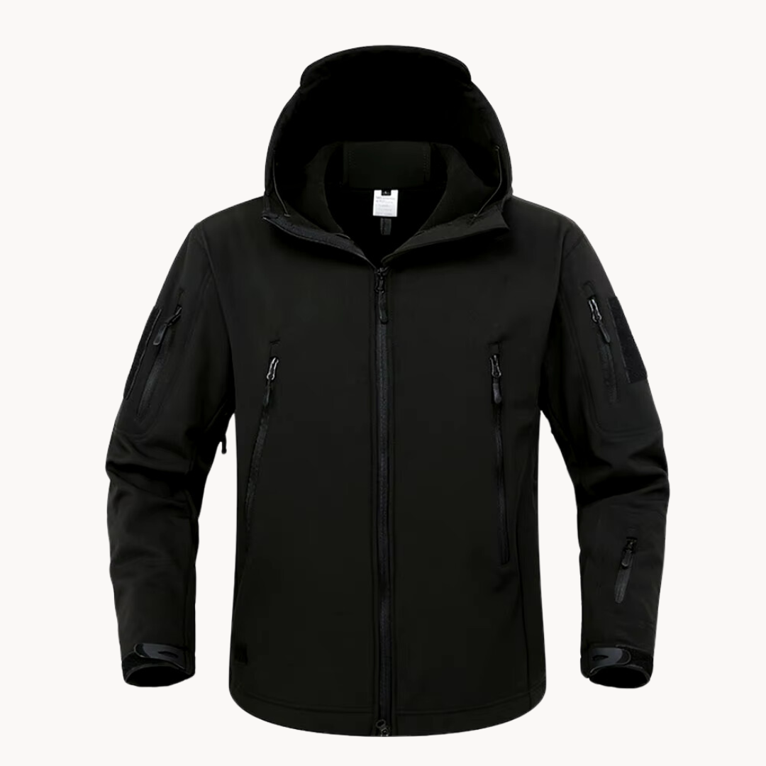 Giacca sportiva uomo ultraleggera, impermeabile con cappuccio, essenziale per attività all'aperto.