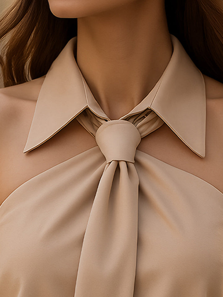 Blusa da donna estiva senza maniche, raffinato dettaglio nodo, perfetta per primavera e moda femminile.