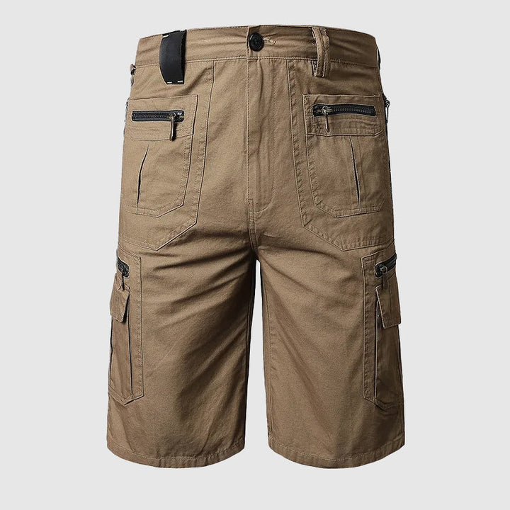 Pantaloncini cargo tattici da uomo per attività all'aperto, resistenti, con design funzionale e pratiche tasche.
