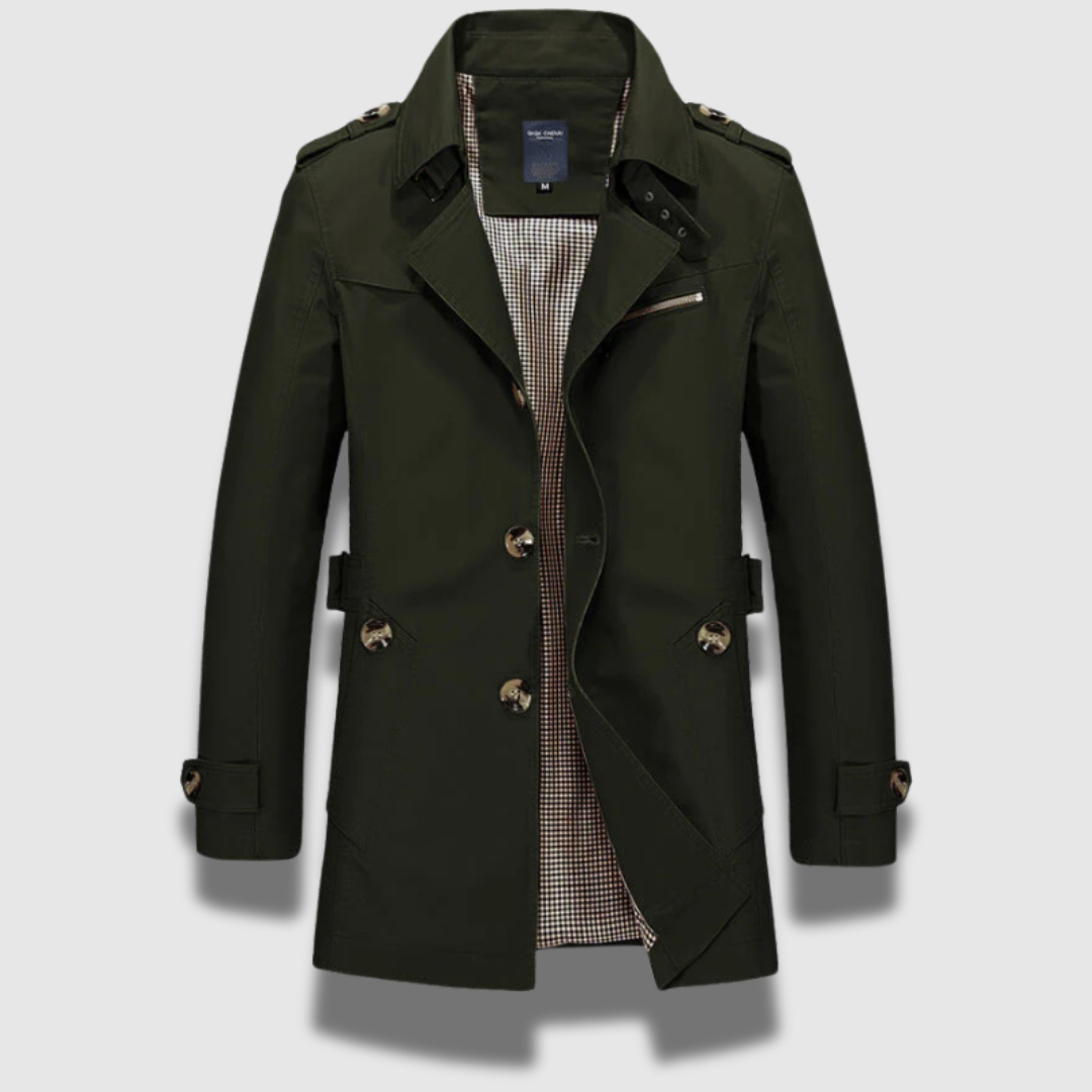 Uomo indossa giacca classica calda ed elegante, ideale per affrontare l'inverno con stile formale e casual.