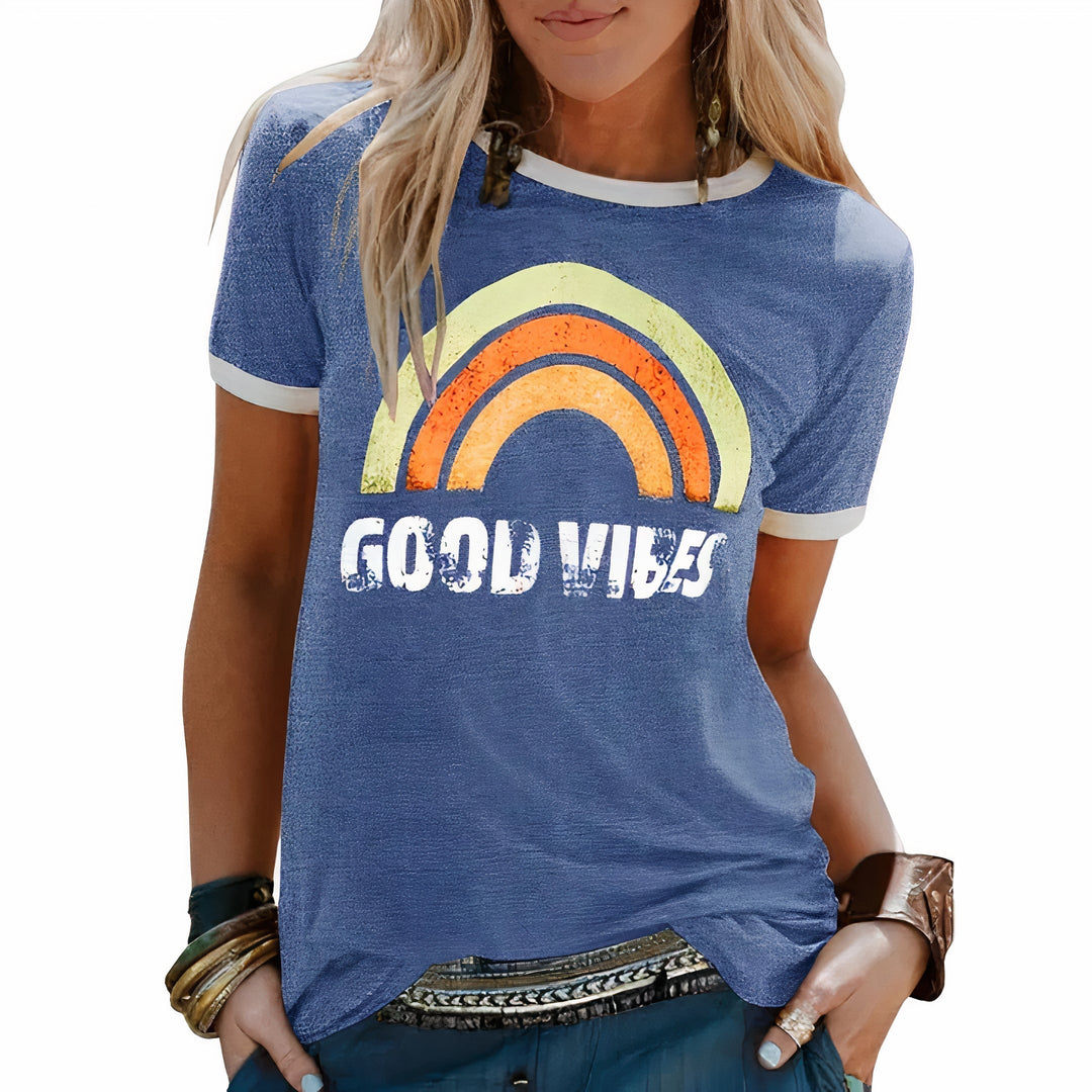 T-shirt donna comoda e versatile per abbigliamento quotidiano, stile casual, ideale per primavera estate.