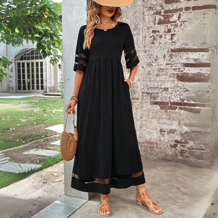 Vestito da sera chic e svasato per donna, garantisce un'eleganza senza tempo e raffinata.