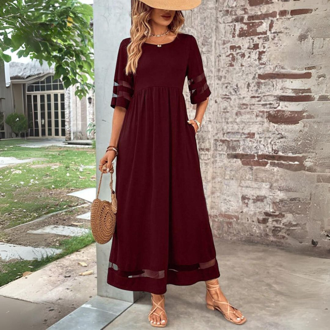 Vestito elegante da donna per la sera, stile svasato senza tempo, look raffinato e formale.
