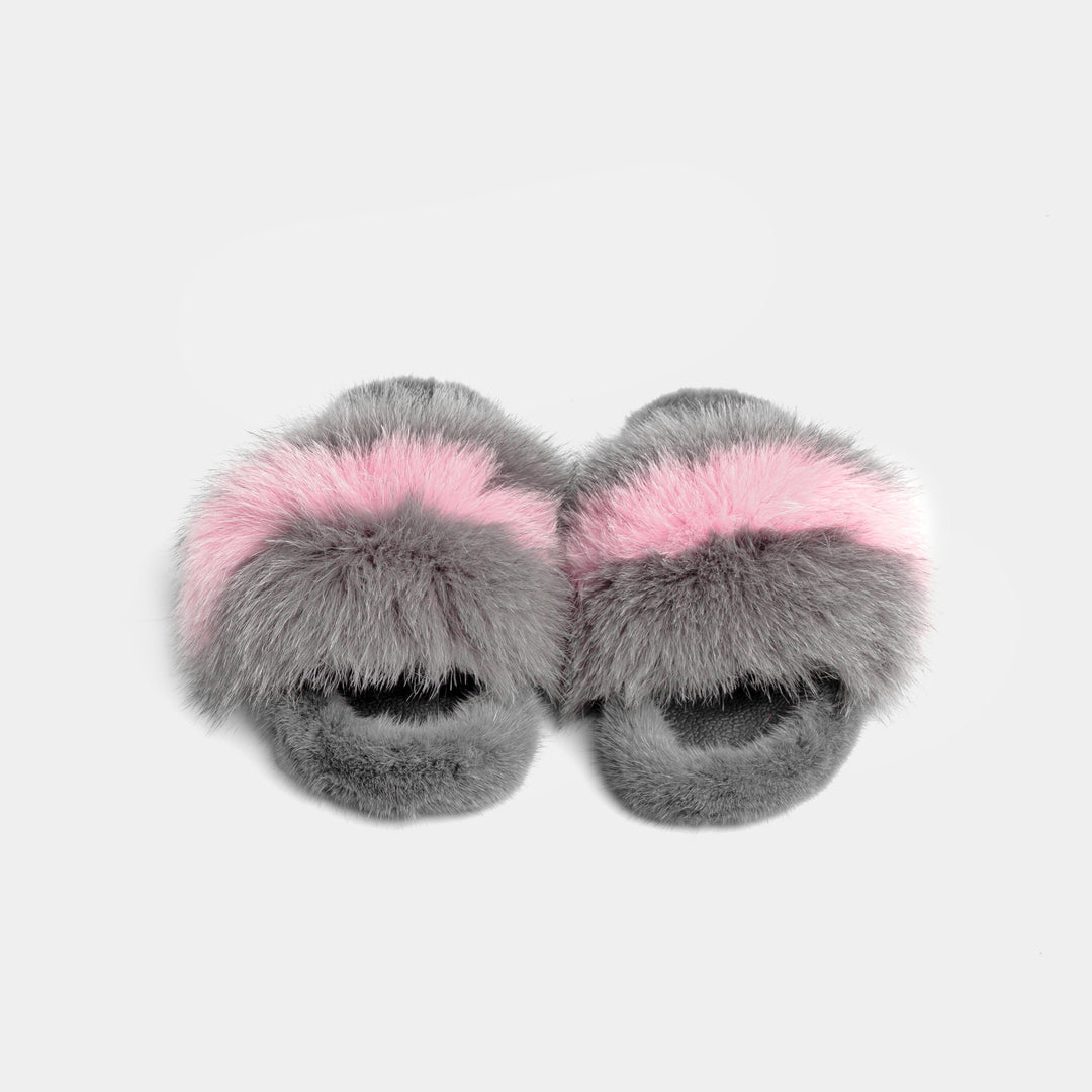 Eleganti pantofole donna grigio rosa, morbide e confortevoli, perfette calzature da casa lusso.