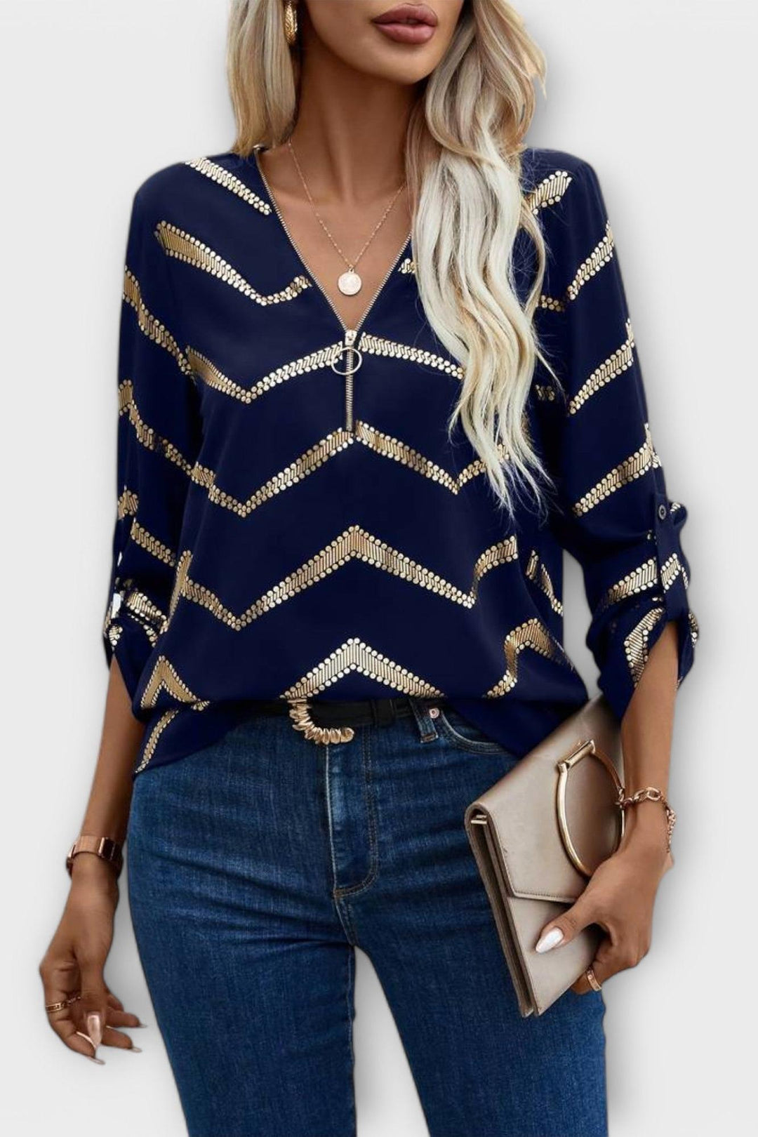Blusa elegante donna in cotone leggero, camicetta versatile per un look fresco e raffinato. Ideale per l'ufficio.