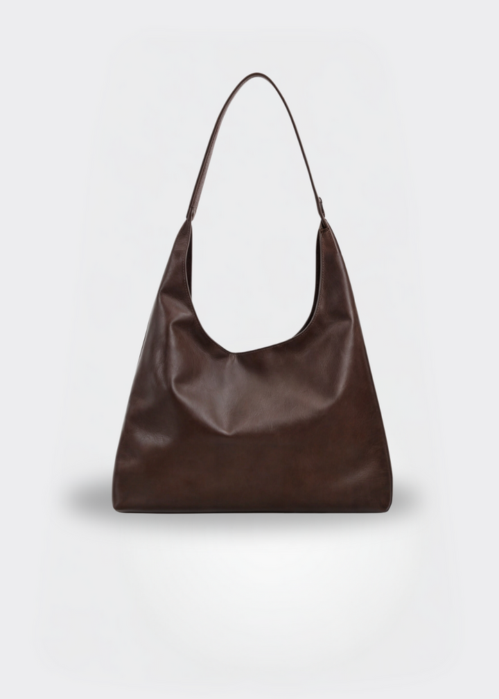 Elegante borsa a spalla grande da donna in pelle vegana, ideale per lavoro e uso quotidiano, cruelty-free.