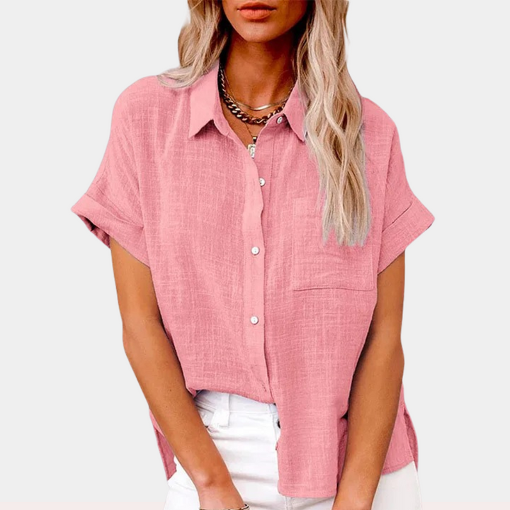 Camicia casual elegante da donna con bottoni, maniche lunghe, un top versatile per ogni occasione.