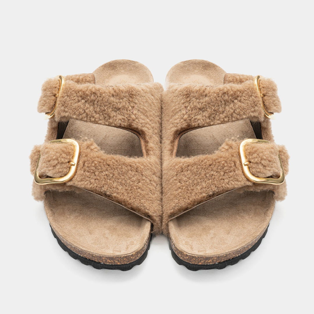 Sandali estivi donna beige, design casual con fibbie per un comfort regolabile e moda piede.
