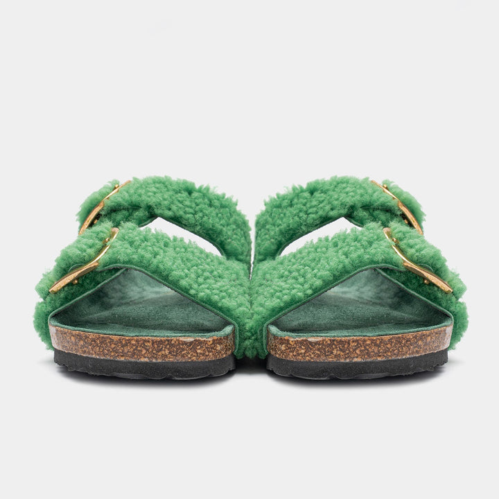 Sandali donna estivi color verde smeraldo, con cinghie regolabili per un comfort ottimale e look trendy.