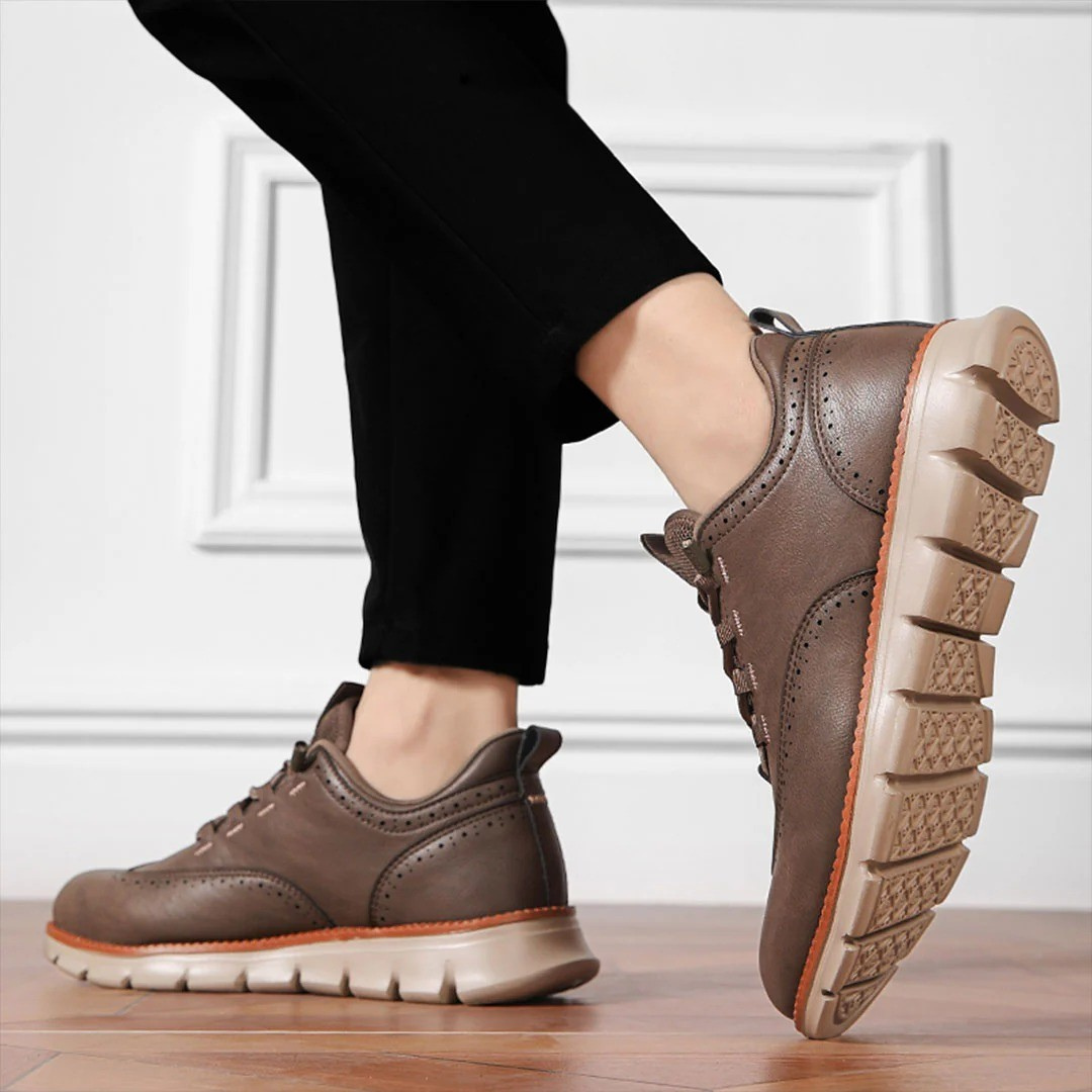 Scarpe Oxford uomo oliva formali, eleganti con lacci e memory foam. Perfette per outfit business.