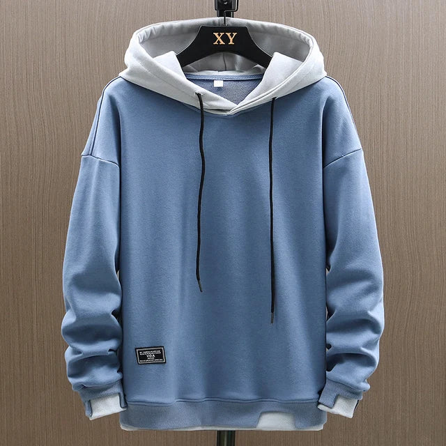Felpa con cappuccio da uomo, pullover casual in morbido cotone per comfort quotidiano e stile rilassato.