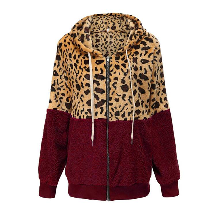 Felpa donna con cappuccio e stampa leopardata, ideale per un abbigliamento quotidiano alla moda.
