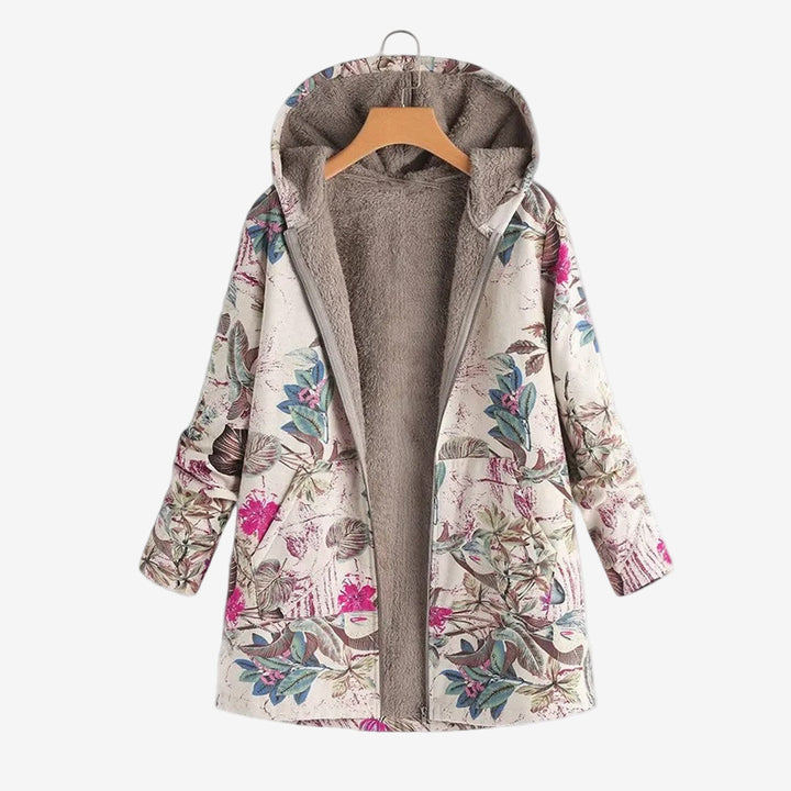 Felpa donna calda con cappuccio, stile vintage. Un capo elegante e casual per il massimo comfort in autunno/inverno.