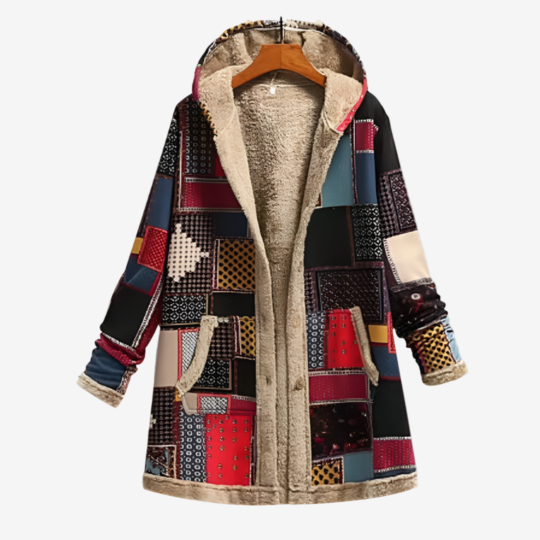 Felpa donna oversize con cappuccio, motivo floreale vintage. Calda e versatile, per un comfort avvolgente in ogni occasione.