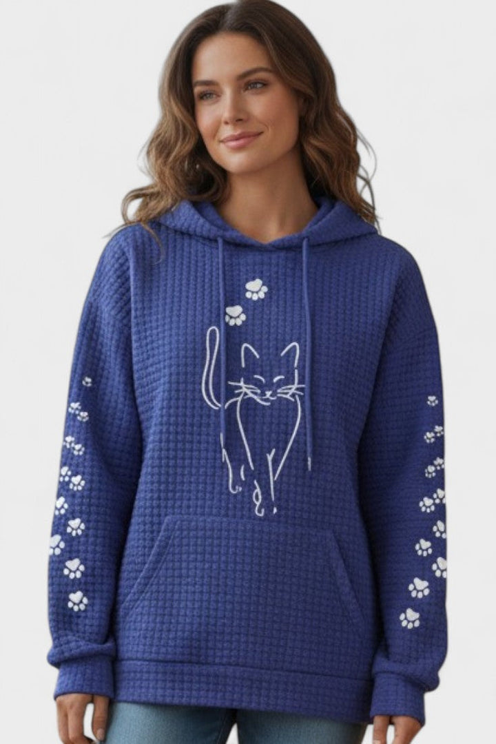 Felpa oversize donna colorata con cappuccio e tasca a marsupio. Perfetta per look casual e rilassati.