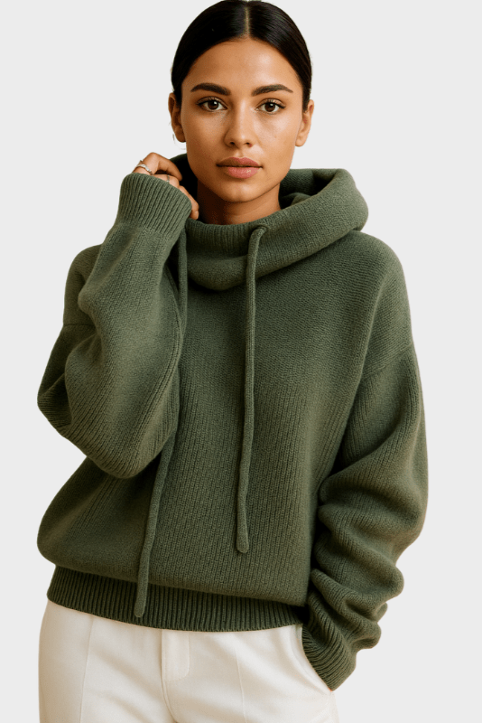Comoda felpa oversize donna grigia mélange con cappuccio e coulisse, maglia versatile per il tempo libero.