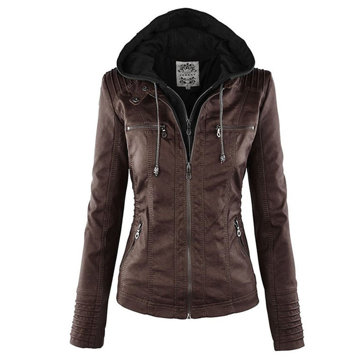Felpa donna comoda e casual con cappuccio e zip frontale, perfetta per abbigliamento femminile quotidiano.