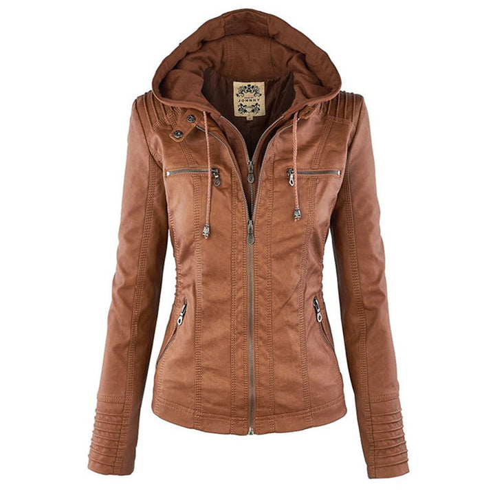 Felpa donna con cappuccio removibile e zip frontale, perfetta per un comfort quotidiano e uno stile casual.
