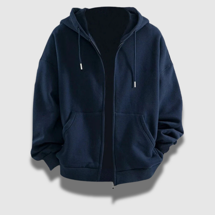 Giacca felpa uomo con cappuccio e full zip per uno stile sportivo e casual, comfort ideale per l'inverno.