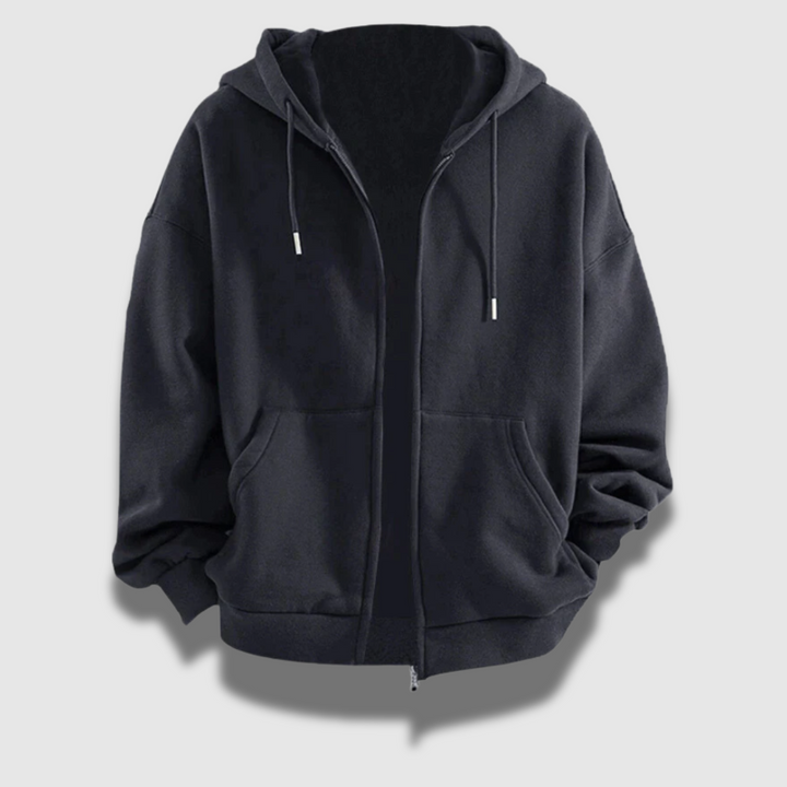 Felpa con cappuccio full zip da uomo, morbida e calda, perfetta per le attività sportive o il relax quotidiano.