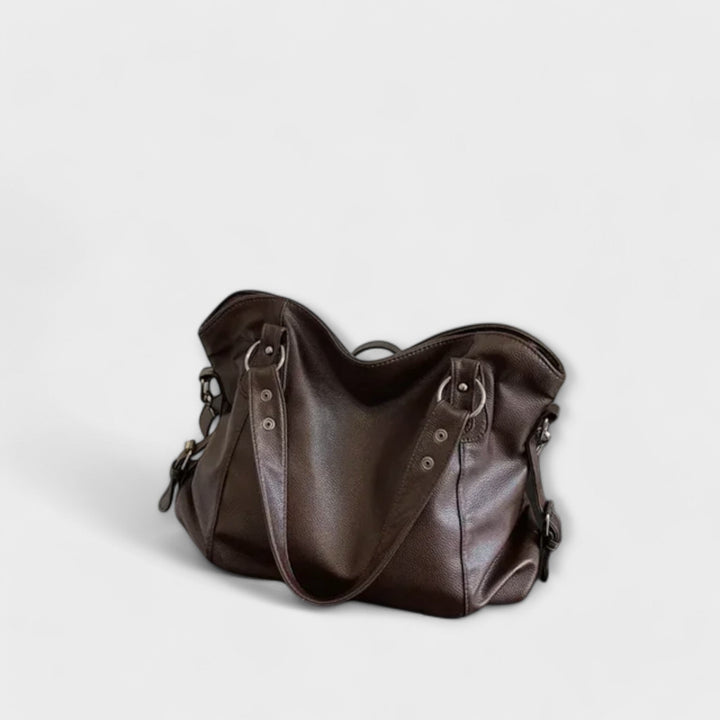 Borsa hobo kaki da donna, morbida e a spalla. Accessorio moda chic, versatile e comodo per ogni giorno.